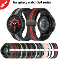 Magnetic Silicone Strap For Samsung Galaxy Watch 5 44mm Galaxy 4 classic 46mm Dual Color Watchband Bracelet Galaxy Watch 4 40mm