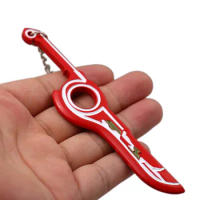 10PCS/lot Game Xenoblade Chronicles Keychain Red Sword Metal Pendant chaveiro Key Ring bag charm Key Chain llaveros Game Jewelry