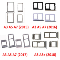 For Samsung Galaxy A3 A5 A7 2015 2016 2017 A8 2018 Original Phone New SIM Card Chip Adapter And Micro SD Card Tray Holder