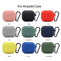 Luxury Weaving Soft Silicone Earphone Cases For Apple Airpods Pro Cover Airpods 3 Air Pods 2 1 Protection Leather Texture