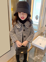 女童外套春秋新款女毛呢外套外套兒童洋氣中呢子大衣