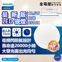 【Philips 飛利浦】2入 LED DN032B 12.5W 6500K 白光 全電壓 15cm 崁燈_PH431349