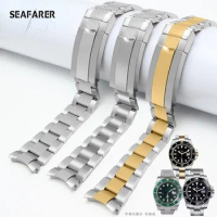 Substitute Rolex Stainless Steel Watch Strap Submariner 116610 Black Water Ghost Green Watch band Chain Male 20mm Watchbands