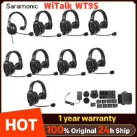 Saramonic Witalk WT9S Wireless Intercom Headset Full Duplex Microphone System Marine Boat Coaches Teamwork Communication Headset