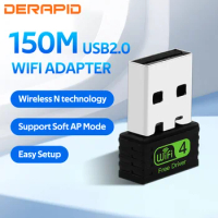2.4GHz Mini USB Wifi Adapter Ethernet Wifi Receiver wireless adapter Free Driver 150Mbps Wireless Network Card for PC Laptop