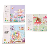 DIY Toys Coloring Toys Gouache Art Set Drawing Book Coloring Books With Paint and Brush Blank Doodle Book Set Watercolor Paper