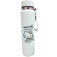 小禮堂 Hello Kitty 304不鏽鋼手提智能保溫瓶 1000ml (白側坐款)