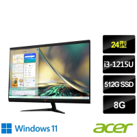 【Acer 宏碁】24型i3液晶電腦(Aspire C24-1700/i3-1215U/8G/512G SSD/Win11)