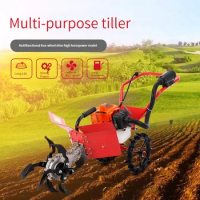 Mini Tiller Garden Cultivator Rotary Hoe Soil Loosening Equipment Gasoline Power Mini Cultivator