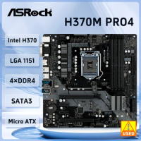Asrock H370M Pro4 Motherboard LGA1151 Intel H370 DDR4 2666 128GB For i7-9700 i5-9400F 8300 G5500 cpu Micro ATX PCIe 3.0 M.2