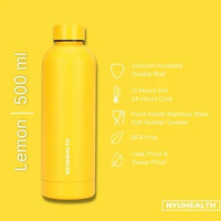 MJ Nyuhealth Botol Minum Tumbler Stainless Steel Vacuum Flask Warna Lemon 500ml Murah