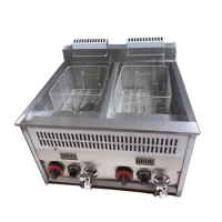 Gas Deep Fryer Home Temperature Control Fryer 2 Pots Commercial Industrial Chicken Pressure Chip Electric Deep Fryers Gas