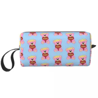 Funny Teddy Bear For Makeup Bag Pouch Zipper Cute Cosmetic Bag Travel Toiletry Small Makeup Pouch Storage Purse Large Capacity