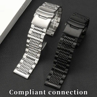 For Citizen Tissot IWC Seiko Omega Watch Band Belt Men Solid Steel Metal Double Lock Buckle Watchband 18 20 22 24mm Watch Strap