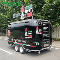 WECARE Custom Foodtruck Icecream Pizza Snack Fast Food Truck Fully Equipped Mobile Restaurant Catering Trailer with Oven Grill