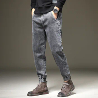 Spring Summer 2022 Men's Jeans Brand Loose Tooling Pants Men's Bundle Feet Korean Casual Harem Pants Cargo Pants Men
