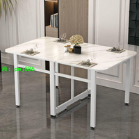 實木折疊餐桌免安裝便移動可伸縮折疊式飯桌子多功能新款