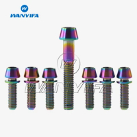 Wanyifa Titanium Ti Upgrade Kit Bolt ScrewM5 x 16 18 20mm Conical Head With Washer for Stem + M6x35 For Headset Caps