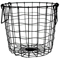 Vintage Metal Laundry Basket Hollow Wire Storage Basket Country Mesh Basket Hamper Clothes Sundries Organizer Farmhouse