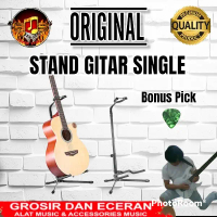 (BISA COD) Stand Gitar Single Lock Neck Original bonus pick