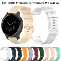 Replacement 18mm Watch Band For Garmin Vivoactive 4S Venu 3S 2S Strap Vivomove 3S Forerunner 255S 265S Wristband Silicone Belt