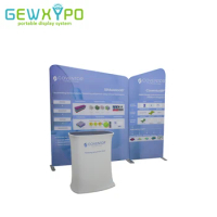 3mX3m Trade Show Booth Size Portable Tension Fabric Pop Up Banner Advertising Display Backdrop Wall With Square Counter