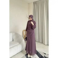 Erina Dress Ceruti Ootd Hijab Simple Seragam Bridesmaid STANDAR DRESS MAUVE