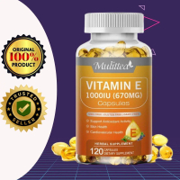 MULITTEA 120PCS Glowing Natural VitaminE 1000iu kapsul Meningkatkan Melembabkan Hidrasi kulit, Mendu