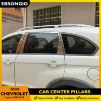 EBSONGIO For Chevrolet Chevy Captiva 2008-2018 Stainless Steel Window Column Trims Center Pillar Covers Car Decoration 8Pcs