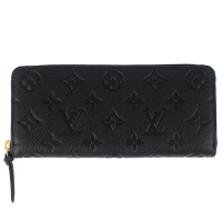Louis Vuitton LV路易威登 M60171 Monogram Empreinte 黑色老花牛皮拉鍊長夾