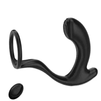 Prostate Massager Anal Vibrator with Cock Ring, Remote Control Anal Butt Plug Prostate Massager Penis Ring Male Vibrators for,