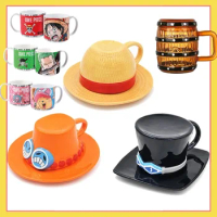 NEW Anime One Piece Cosplay Mug Water Cup Creative Three Brothers Hat Shaped Coffee Cup Luffy Ace Sabo Ceramic Cup for Parties
