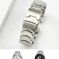 Solid fine steel strap substitute Casio 524 EDIFICE series 5051 notched watch chain EF-524D-7AV
