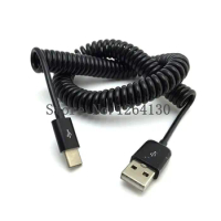 USB2.0 Male to Type C Male Cable USB-C Type C Male to Standard USB 2.0 A Male Data Spring Cable for Mobile phones tablet 0.5m/2m