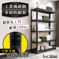 【Incare】超耐重工業風碳鋼收納角鋼架-(三色任選/35x80x160cm)