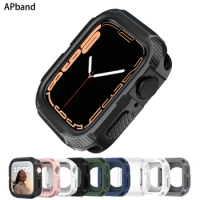 Rugged Cover For Apple Watch Case 45mm 44mm 40mm 41mm iWatch Accessorie TPU Screen Protector iwatch series 4 5 6 SE 7 8 cover