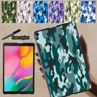 Tablet Case for Samsung Galaxy Tab S7 11/Tab S6 Lite 10.4/Tab S6 10.5/Tab S4 10.5/Tab S5e 10.5 Camouflage Print Back Shell Cover