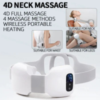 Hot 4D Neck Massager Electrical Shiatsu Back Massager Shoulder Masajeador Eléctrico Infrared Heated Kneading Massager Masajeador