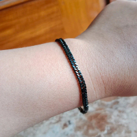 Gelang Tangan Rantai Titanium Black Hitam Anak Bayi Balita Pria Wanita Perempuan Laki-laki