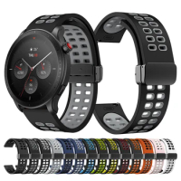 22mm Magnetic D Buckle Silicone Strap For Amazfit GTR4 GTR3 Pro band For GTR2 Stratos 3 GTR 47mm Replaceable Watchband