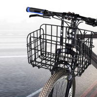 electric Bike Basket Foldable Metal Adjustable Bicycle Front Rear Wire Storage Carrier Hanging Cargo Rack