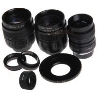 3in1 CCTV 25mm f1.4 Lens/35mm f1.7 Lens/50mm f1.4 Lens Mount Ring Kit for Fuji X-A2 X-A1 X-T1 X-T2 X-T10 X-E1 X-E2 X-Pro1 X-Pro2