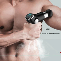 Portable Mini Electric Massage Gun Deep Tissue Percussion Muscle Massager Quiet Pain Relief Fascia Gun With 4 Heads