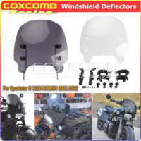 Motorcycle Front Fairing Quick-Release Compact Windshield For Harley Sportster S 1250 RH1250 2021 2022 Smoke / Clear Windscreen
