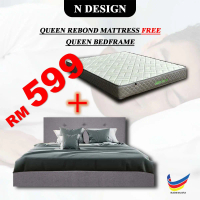 [N Design] Katil Queen / Katil Murah Free Mattress / Tilam Murah Queen Foam FurnitureQueen Bedframe 