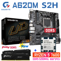 Ryzen 5 7600 R5 7600 CPU With AM5 Motherboard GIGABYTE A620M S2H DDR5 Combo 5200Mhz 8GB*2pcs Desktop RAM Suit PCIE 4.0 Micro-ATX