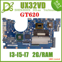 KEFU UX32VD Mainboard For Asus Vivobook UX32A UX32V Laptop Motherboard With 2GB-RAM I3 I5 I7 3th CPU GT620M 100% Test