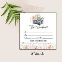 Photography Certificate Card for Customers, Gift Voucher , Gift Card for Customers