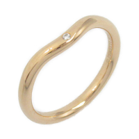 【二手名牌BRAND OFF】Tiffany & Co 蒂芬妮 18K玫瑰金 Curved Band 鑽石 戒指