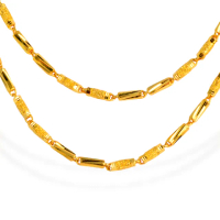 【福西珠寶】買一送一9999黃金項鍊 斜紋鑽沙圓管項鍊 套頭2尺(金重3.88錢+-0.03錢)
